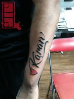 Name tattoo on client...Thanks for looking. #fonttattoos #letteringtattoo #nametattoo #byjncustoms