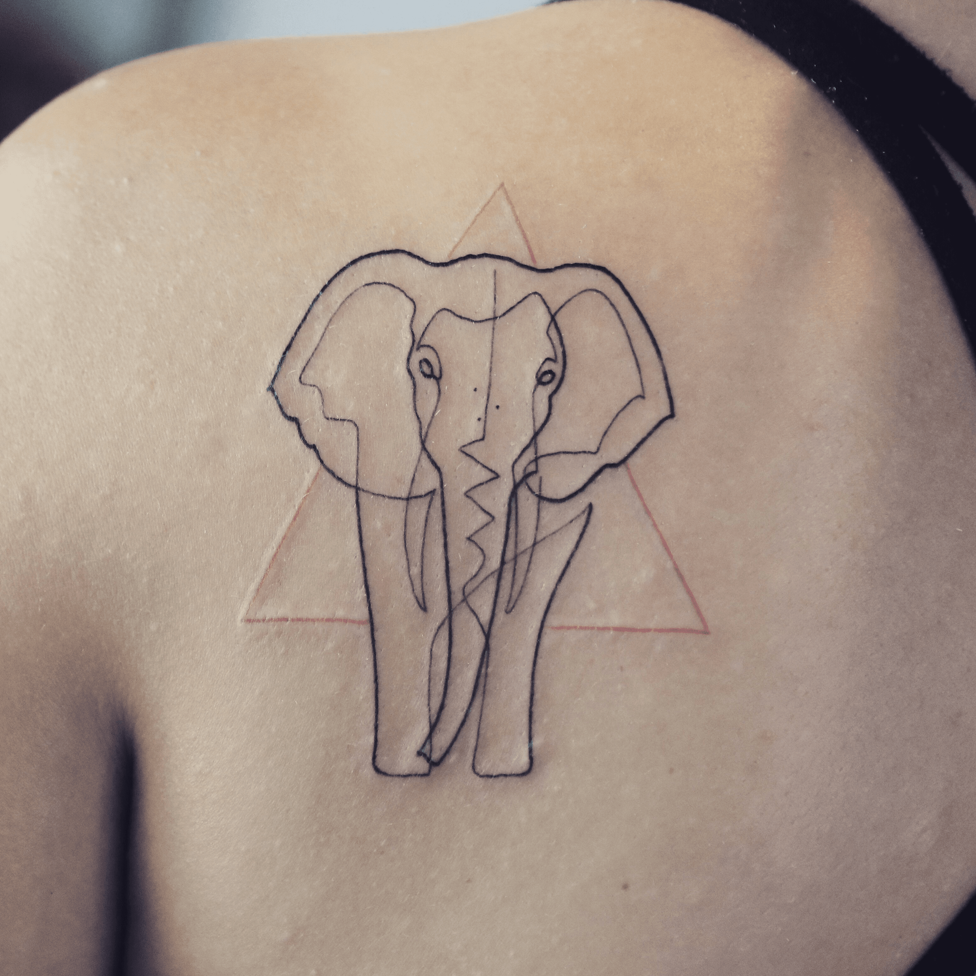 Little Tattoos  Fine line elephant tattoo on the left side
