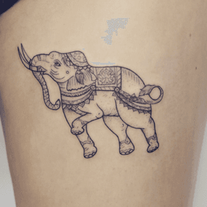 Line elephant tattoo - Tattoo Chiang Mai   #elephant #btattooing #linework #fineline #blacktattoo #inkstinctsubmission #inkstagram #ChiangMai #tatuagem #tattoochiangmai #tattooartistchiangmai #tattoostudiochiangmai 