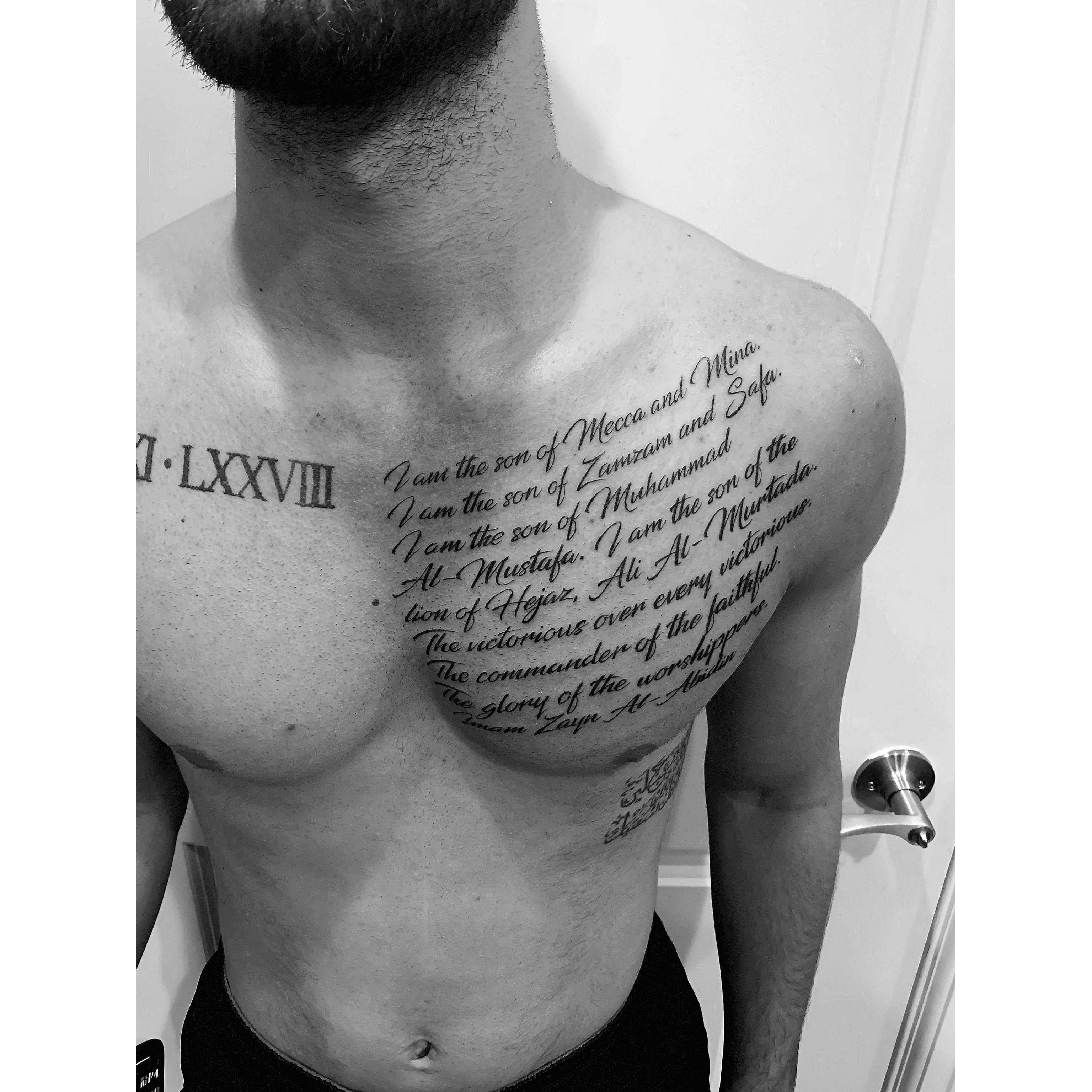Tattoo uploaded by 313ink • Full chest lettering. • Tattoodo
