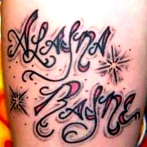 My daughters name on right fore arm 