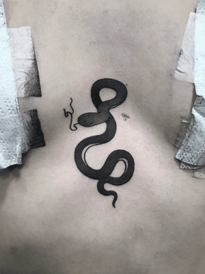 Snake tattoo #snake #blackwork #bordeaux #france #french #blackandgrey #underboob #underboobs 