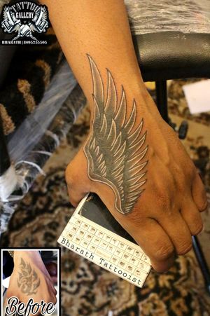 "Wing Tattoo"(Coverup) "TATTOO GALLERY" Bharath Tattooist #8095255505 "Get Inked or Die Naked'' #tattoo #wing #wingtattoo #boyhandtattoo #Coveruptattoo #wingtattoodesigns #tat #tattooedboys #tattooedgirls #tattoopassion #tattooedgiros #tat #bangloretattoo #tattoobanglore #tattoolove #tattoomodels #tattooedmodels #coveruptatoo #tattootrends #tattootreand #tattoolife #tattooartist #tattooist #indiantattoo #karnatakatattooartist #davangere #davangeresmartcity #karnataka #india