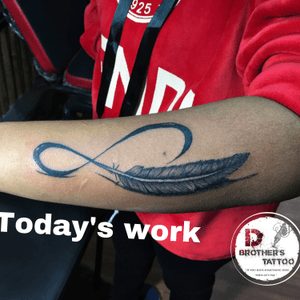 Infinity feather tatoo