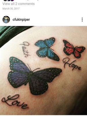 Hope faith love butterfly 