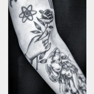 Traditional hand and rose