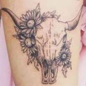 Floral cow skull