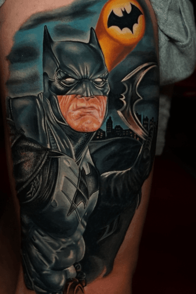 Batman Tattoo by Ruben Barahona - Graveyard New York City 