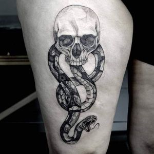 #Snake #HarryPotterTattoos #DeathEaters #Skull #Black