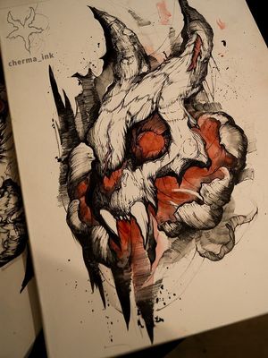 Demon skull sketch