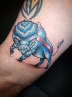 Stylized buffalo bills tattoo #buffalobills #tattoo #billstattoo #newschooltattoo #fullcolortattoo 