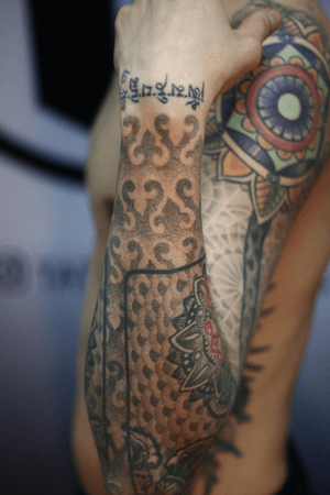 Ornamental tattoo, dotwork 