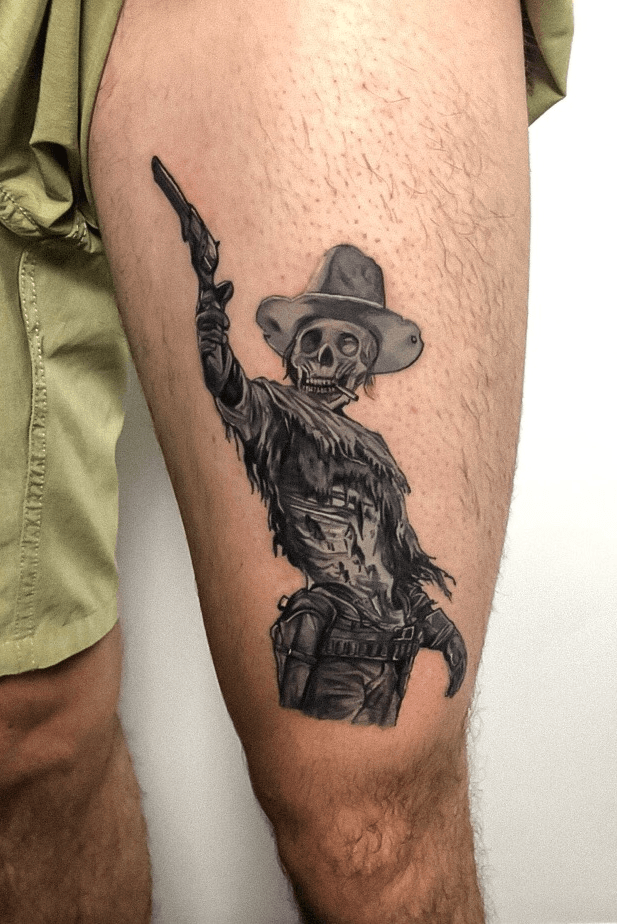 skeleton gunslinger tattoo