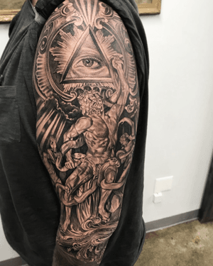 Experience the artistry of Jake Masri with this stunning ornamental black and gray realism tattoo design.