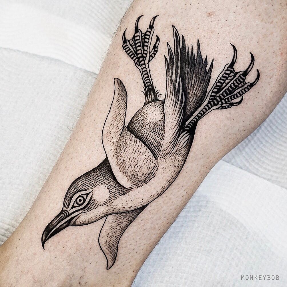 diving hawk by Melissa Fusco TattooNOW