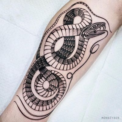 Snake tattoo.