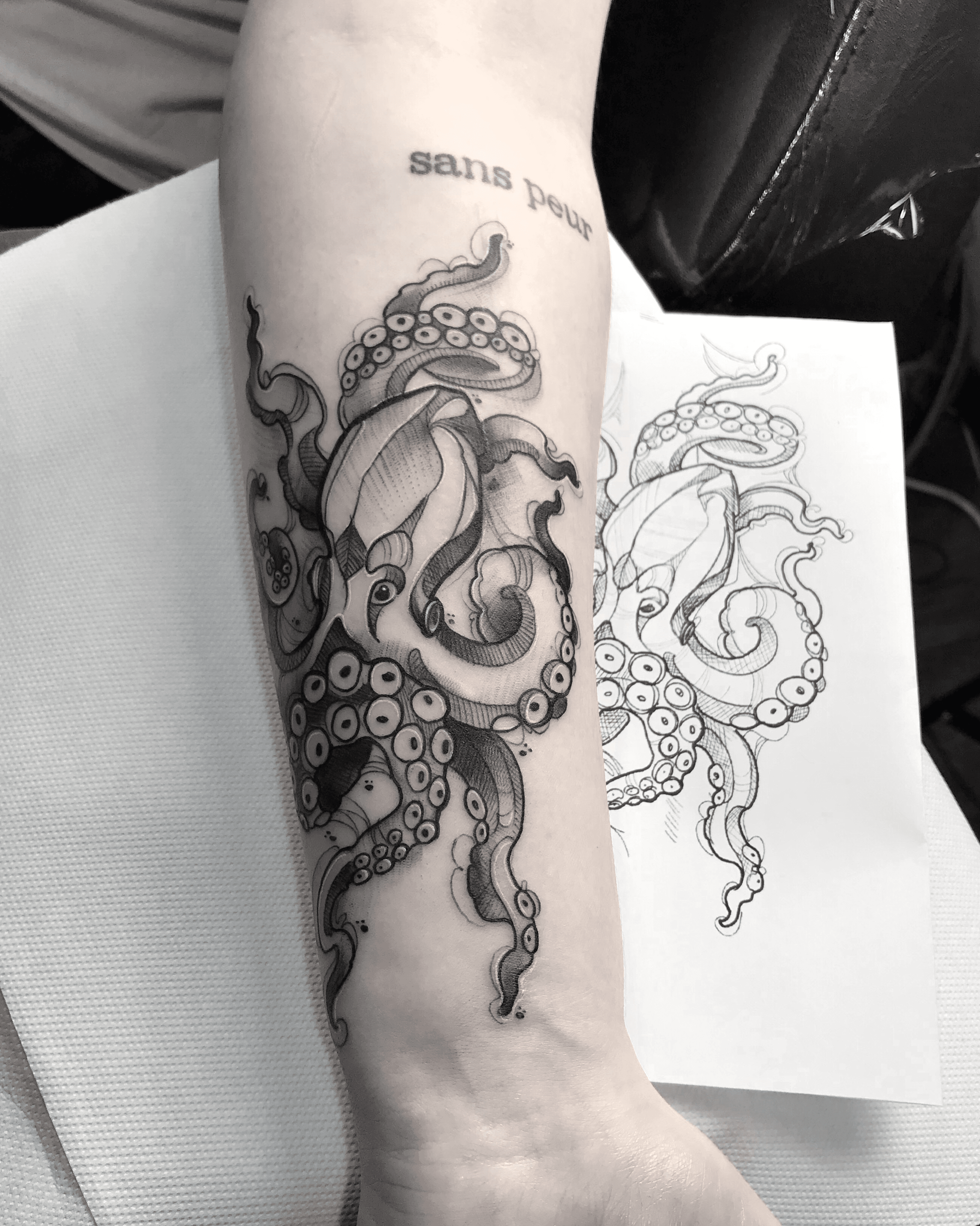 Realistic octopus tattoo on the right thigh  Official Tumblr page for  Tattoofilter for Men and Women