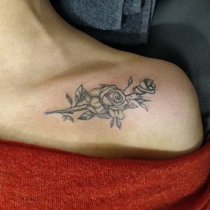 Collarbone Rose tattoo