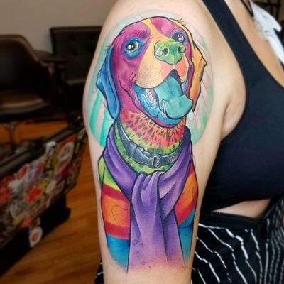 Dante-fied puppy portrait #disneytattoo #disney #coco #dogportrait #cartoontattoo 