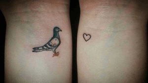 Tiny pigeon and heart