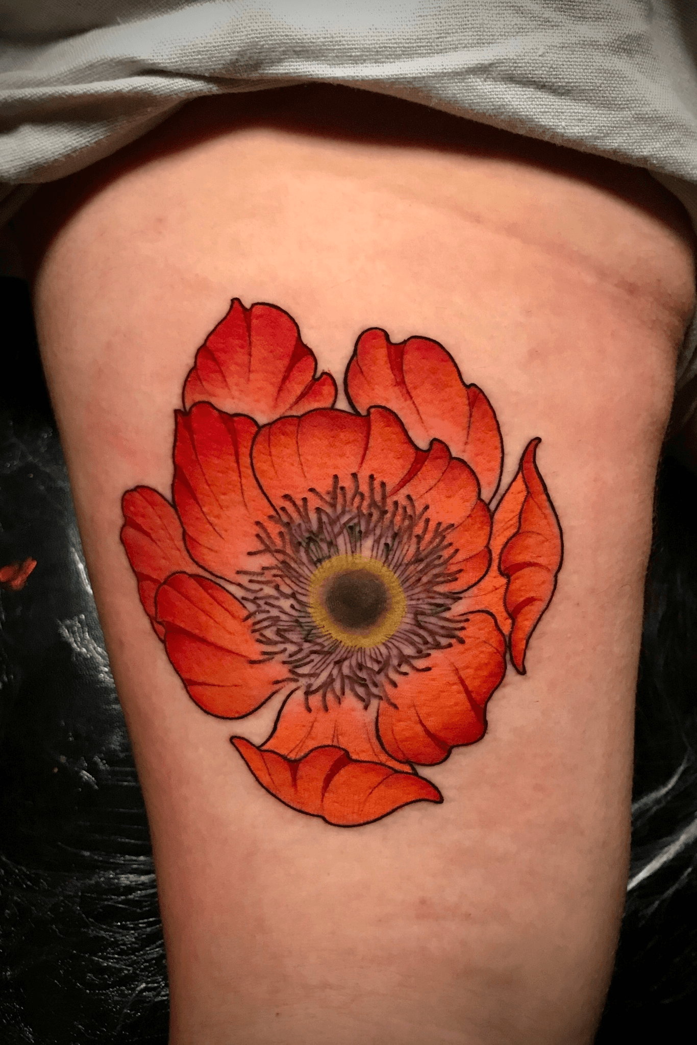 ERNST KRONE mohnblume poppy flower Neotraditional tattoo  Traditional  tattoo flowers Traditional poppy tattoo Neo traditional tattoo