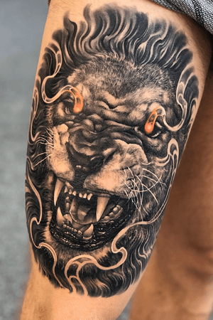 #lion #liontattoo #realistic #reallife #fire