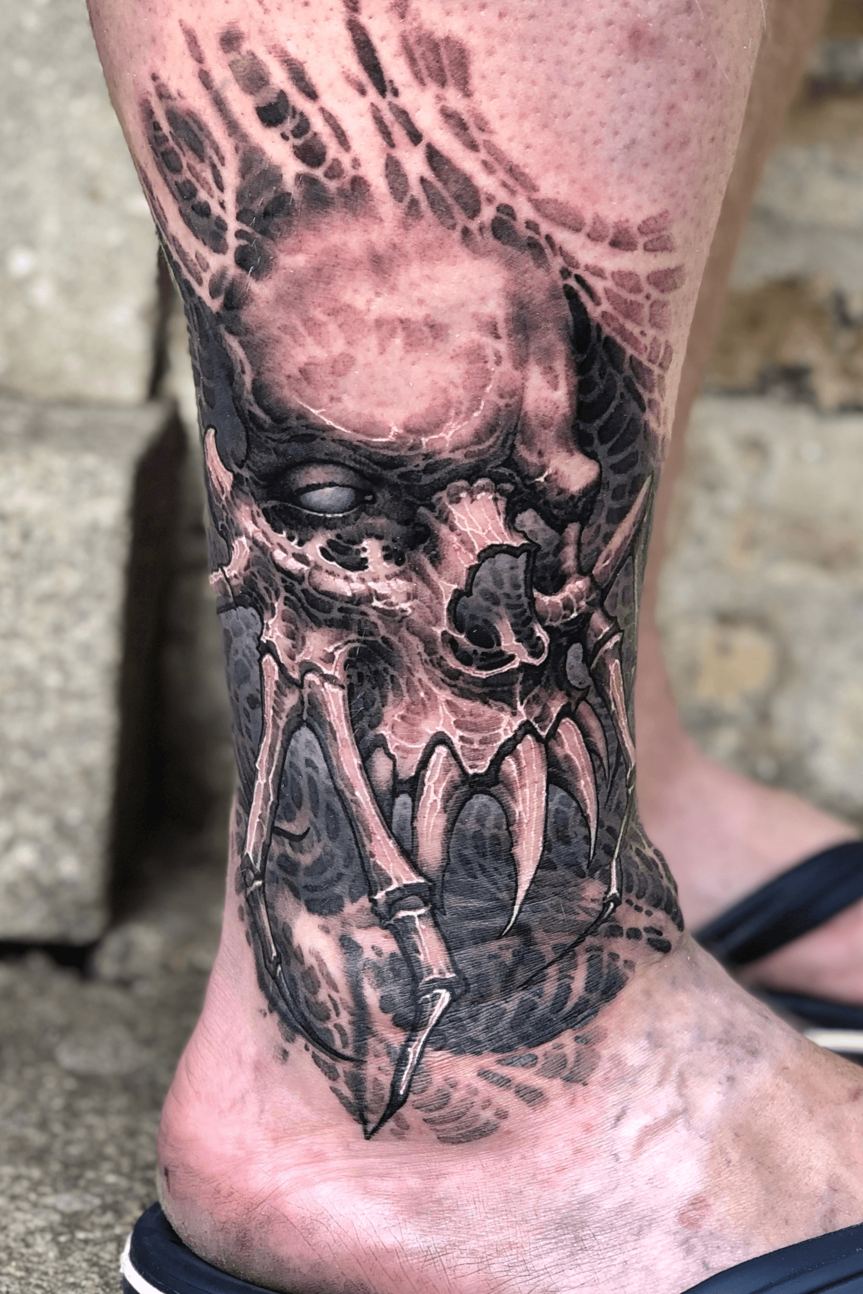 skull calf tattoos for men