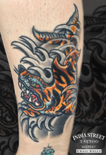 Traditional tiger shark tattoo by Craig Kelly