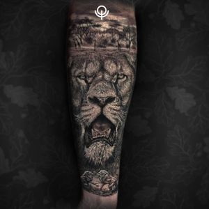 Lions wildlife tattoo