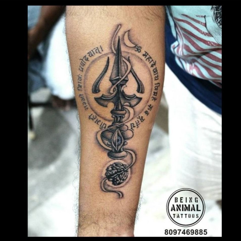 Tattoo uploaded by Ashit nath  Trident with lord shiva eye black and grey   Tattoodo