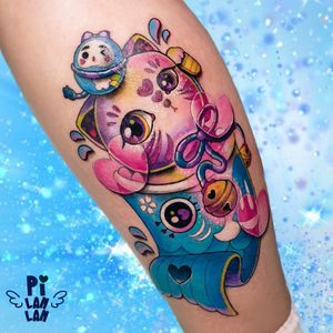 .🎏🎏🎏🎏🎏🎏🎏🎏🎏🎏🎏🎏🎏🎏🎏JAPANESE LUCKY CAT WITH BLUE FISH. 💙💙💙💙💙💙💙💙💙💙💙💙💙💙💙. ..The fish from the sea, like you belong to me! Say something to the lucky cat. 😂💙.#plinthspace #tattoo #tattoos #bubbletea #cattattoo #taiwan #drinks #drinkstattoo #love #cattattoo #cat #kawaii #kawaiitattoo #lovely #cutetattoo #newschooltattoo #nn8 #入墨紋身 #supercutetattoos #supercutetattoos #招財貓刺青 #招財貓