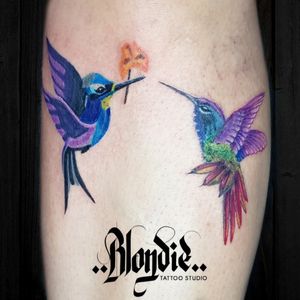 Humingbirds #blondietattoostudio #colortattoo #tatuadorasmex 