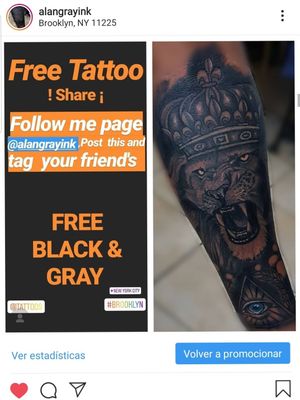 Instagram - @alangrayink  follow me page,  for free tattoos 