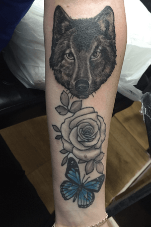 Wolf,Rose & Butterfly 3 different sittings wolf is fresh. 