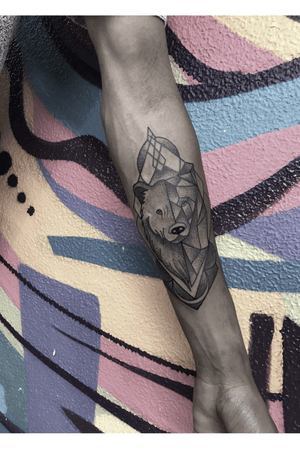 Bear tattoo, done at @studio_ocre