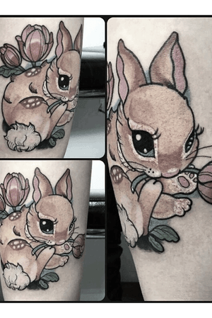 Rabbit tattoo, done at @studio_ocre