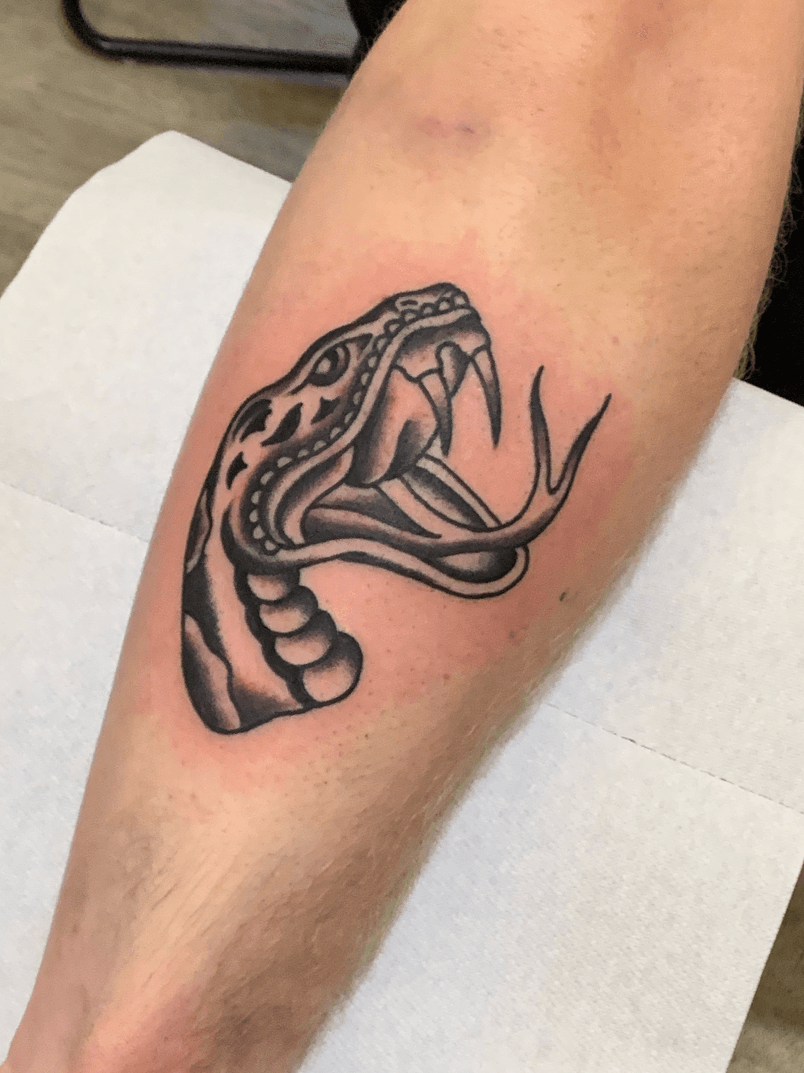 Tattoo uploaded by george crewe  Snake head on a human head snake  realism blackandgrey head bishoprotary Leicester  Tattoodo