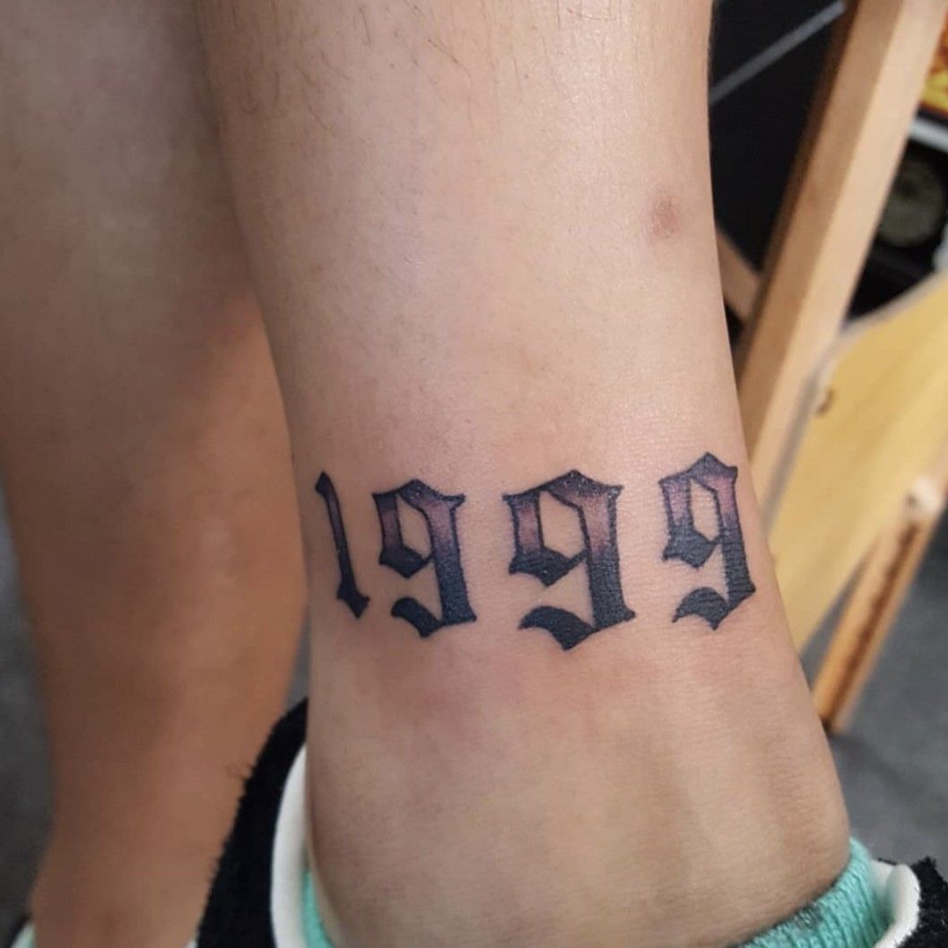 Birth year tattoo  Ankle tattoos for women Ankle tattoo Ankle bracelet  tattoo