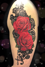 Red roses and lace 