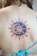Mandala sun/moon tattoo Done bye me
