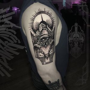 Tattoo by Domebald @ OrpheusArtProject in Schwetzingen, Germany 01/16/2020A great guy and an even better artist! https://orphe.de/ #eyeofprovidence #allseeingeyetattoo #allseeingeye #blackwork 