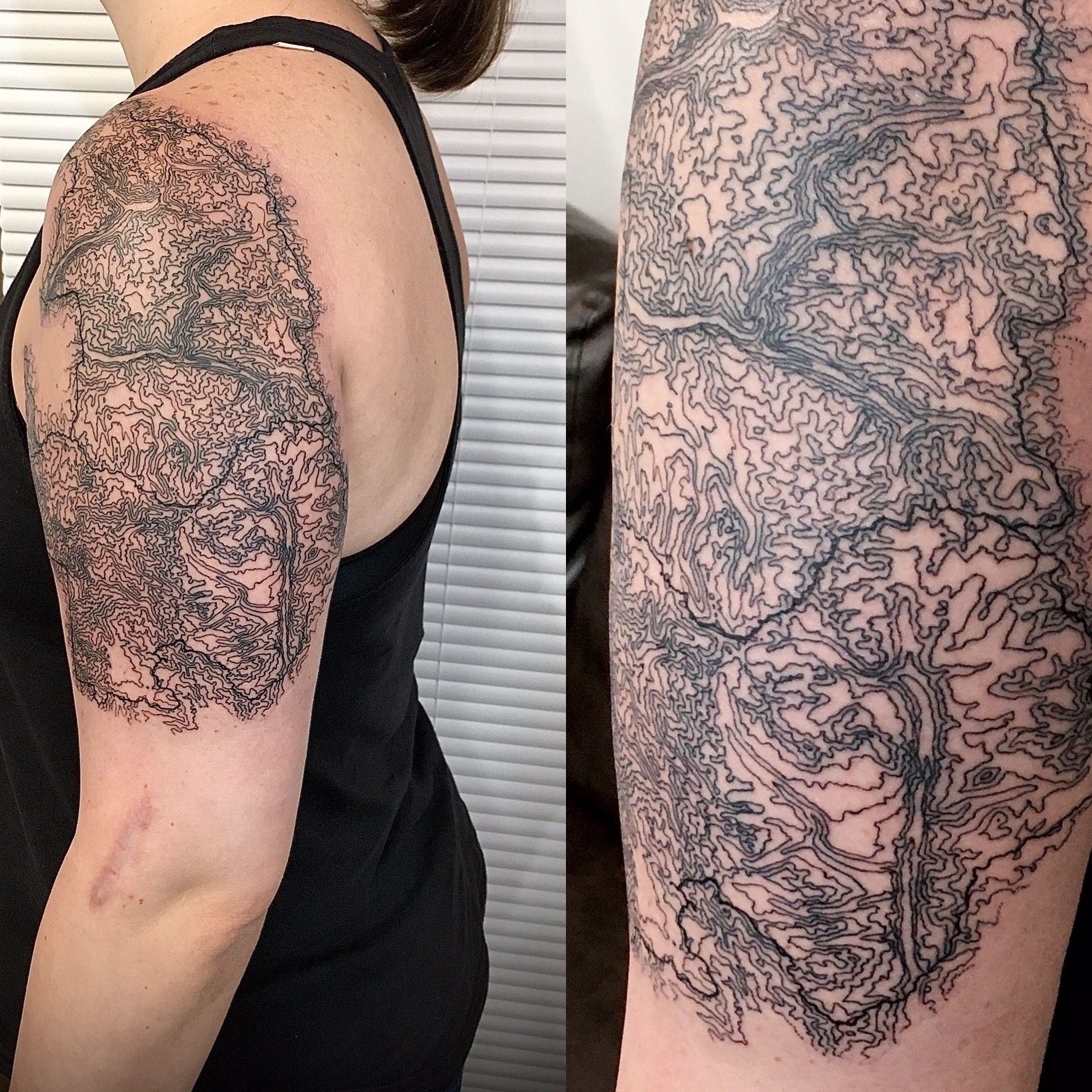 My topographical map tattoo of the Corrèze valley France  rMapPorn