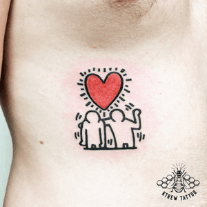 Keith Haring Tattoo by Kirstie Trew @ KTREW Tattoo • Birmingham, UK #keithharing #illustrativetattoo #americanart #birminghamuk #tattoo #illustration