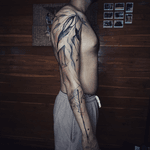 Abstract nature tattoo - Tattoo Chiang Mai #abstract #abstracttattoo #Tattoodo #nature #fullsleeve #linework #dotwork #blackworktattoo #instatattoo #inked #ChiangMai #thailand #mountains #tattoochiangmai #tattoostudiochiangmai