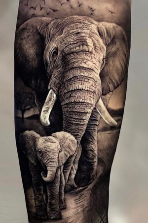 Elephants in inner biceps.