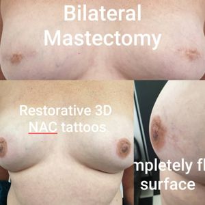 Double mastectomy client. 3d areola/nipple tattooing 