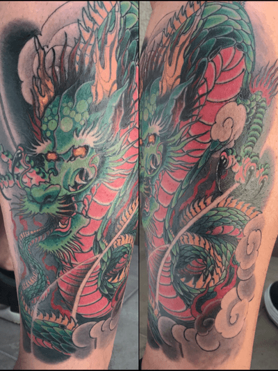 Dragón hecho para Andres. Dos sesiones, 11 horas en total. Muchas gracias por la fuerza. 💪🏼 #tattoos #ink #dragontattoo #dragon #irezumi #tattooideas #quito #uio #quitoecuador