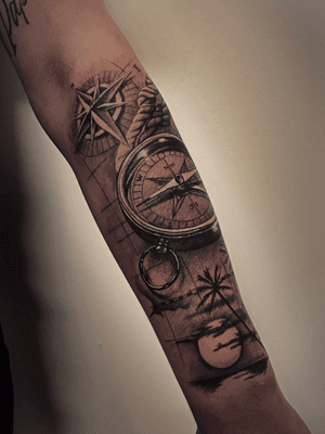 Compass #tattoo #ink #art #blackandgreytattoo #compass #compasstattoo