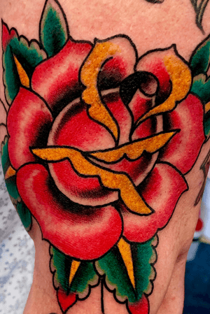 Rose tattoo #traditionalrose #traditionaltattoo 