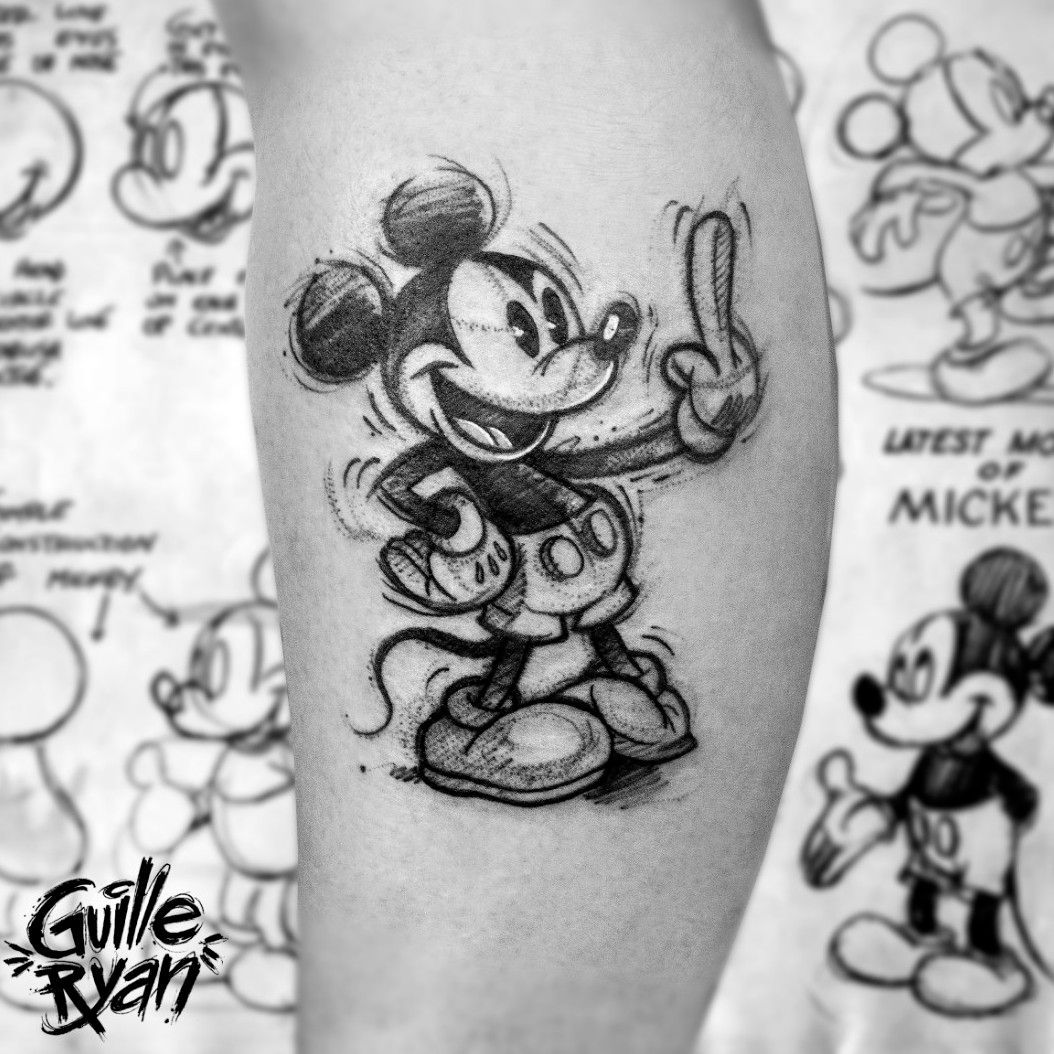 Awesome Mickey Mouse Tattoo Classic sketch design  Disney tattoos Mouse  tattoos Cute disney tattoos